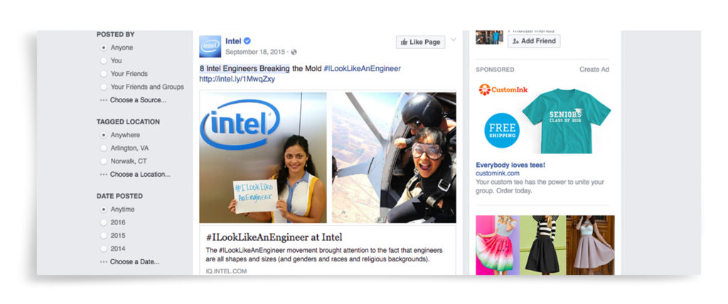 ACS Creative B2B marketing Social Media Intel example